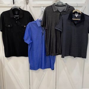 Calvin Klein Men's Polo Shirt Bundle Size Large Black Blue